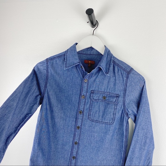 7 For All Mankind Button Down Long Sleeve Shirt - Picture 5 of 9